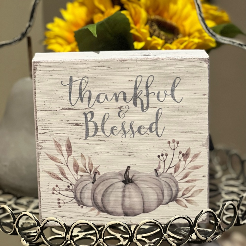 Thankful & Blessed Farmhouse Wood Decor